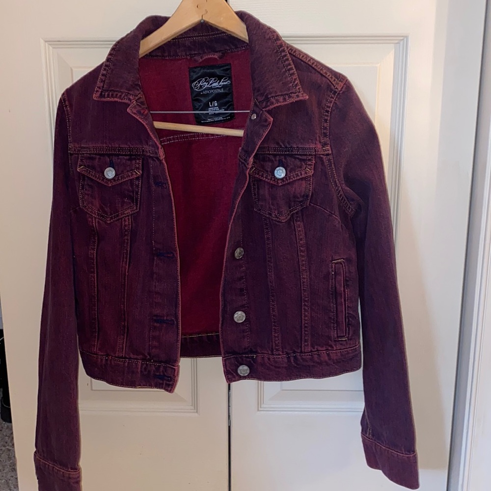 Aeropostale PLL Collection Burgundy Jean Jacket